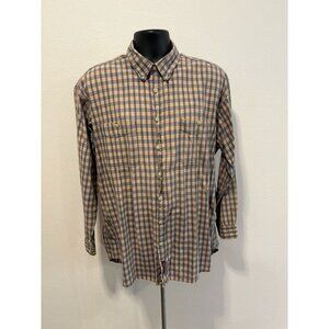 Colo Wear Mens XL  Shirt Button Down Collar Long Sleeve Brown Plaid